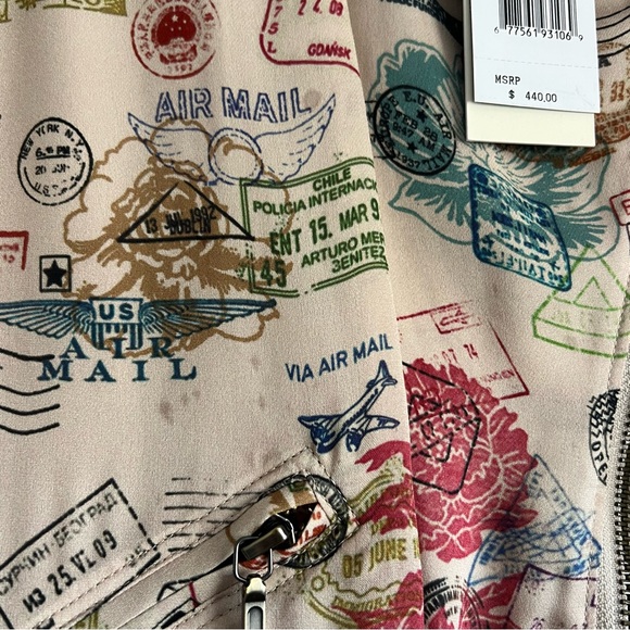 Nicole Miller 100% Silk Passport Stamp Dress - Picture 11 of 16